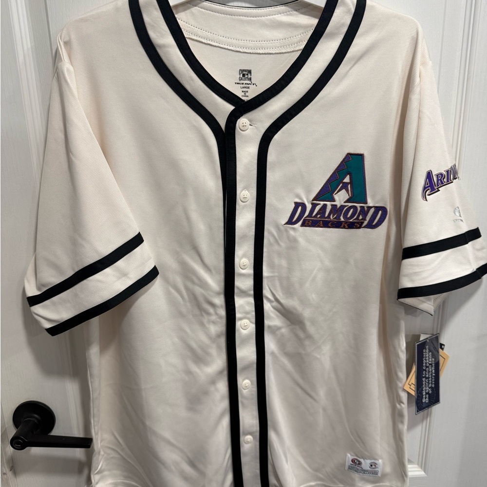 NWT MLB Cooperstown Arizona Diamondbacks Men’s Jersey Large Throwback Retro
